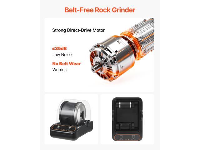 Rock Tumbler, 3 lb Rock Polishing Machine, Rocks Tumbling Kit with 4-Speed Adjustment, 19 Day Timer, PC Sound Reduction Cover & TPU Drum, Direct...