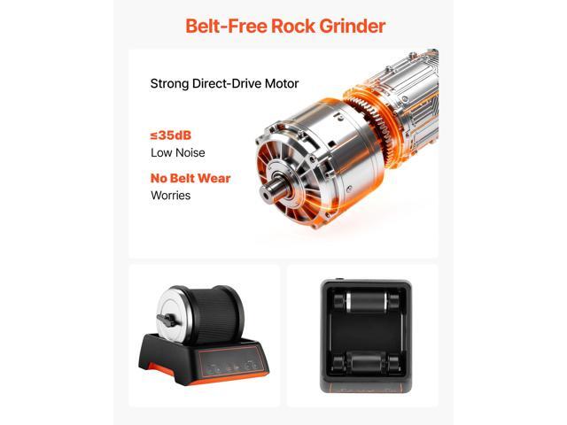Rock Tumbler Kit, 2 lbs Rock Polishing Kit, 4 Speed Settings 9-Day Polishing Timer Stone Polishing Kit, Rock Polisher with Rough Gemstones and...