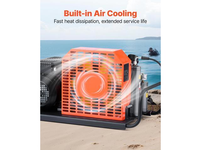 PCP Air Compressor, 4500PSI/30Mpa Diving Scuba Tank Air Compressor, 60 L/min Four-Cylinder Auto Stop PCP Rifle Compressor Pump with Fan Cooling...
