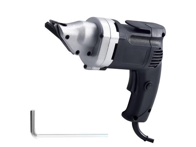 Electric Metal Shear, 4.0-Amp Corded Sheet Metal Cutter with 360-Degree Swivel Head, Variable Speed, Continuous Cutting, Clean Cut for 18GA...