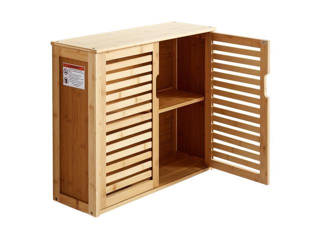 Bathroom Wall Cabinet, 2 Doors and Adjustable Shelf with 3 Height Levels, Over the Toilet Storage Medicine Cabinet Wall Mounted, Hanging Organizer...