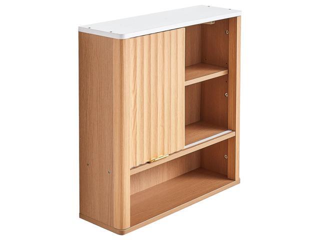 Bathroom Wall Cabinet, with Door and Adjustable Shelf, Over the Toilet Storage Medicine Cabinet Wall Mounted, Hanging Organizer with Shelves and...