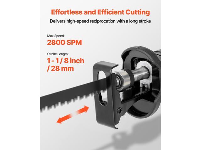 Corded Reciprocating Saw, 120 Volt 7.5 Amp, 2800 SPM Variable Speed, 1-1/8 inch Stroke Length, Electric Reciprocating Saw with 8 Blades and...