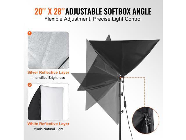 Softbox Lighting Kit, 20' x 28', Professional Softbox with 45W 3000-6500K LED Bulbs, 3 Continuous Lighting Effects, Tripod Stand, Remote Control,...