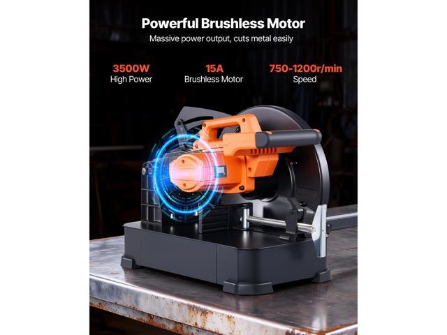 Chop Saw, 14-inch Stainless Steel Cold Cut Blade, 3500 W Powerful Brushless Motor, 750-1200 r/min Adjustable Speed, Metal Cutting Chop Saw for...