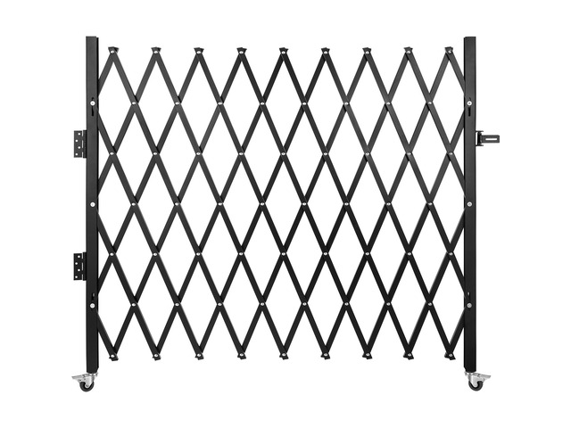 Single Folding Security Gate, 7/' H x 6-1/2/' W Folding Door Gate, Steel Accordion Security Gate, Flexible Expanding Security Gate, 360° Rolling...