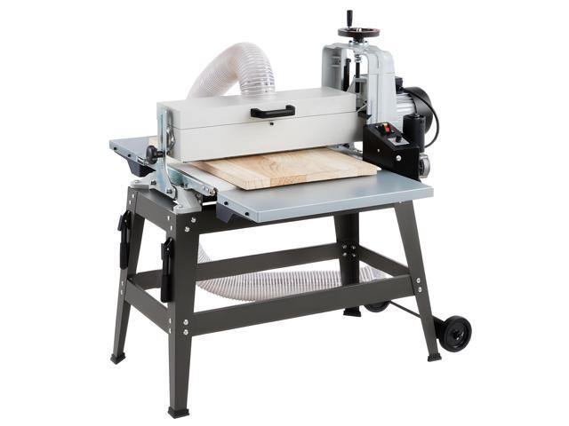 22' Drum Sander with Stand & Extension Tables, 1.75HP 1440RPM Dual Motor Drum Sander for Woodworking - Variable Speed Conveyor Belt, 4' Dust...