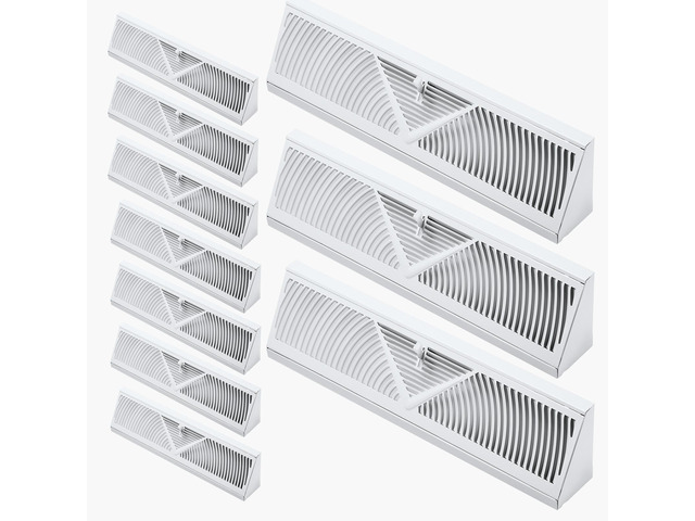 18-Inch Floor Registers, 10-Pack Baseboard Registers, HVAC Heavy-Duty Walkable Iron Floor Vents, Rustproof Anti-Peeling Air Vents Deflector...