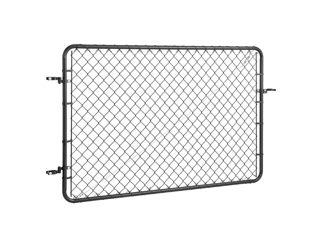 Chain Link Fence Gate, 72 x 48 in, Adjustable Chain Link Fence Panel, Fit 2.2-6 ft (W) x 6 ft (H) Garden Fence Gate Opening, Fencing Gate with...