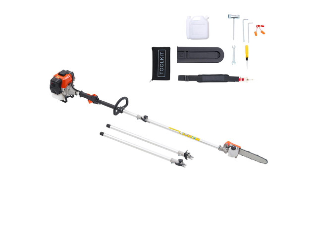 Gas Pole Saw, 43CC 2 Stroke Gas Powered Pole Saws with 10 in Cutting Bar, Cordless Tree Trimmer with Rotatable Head, 6.9 to 11.8 ft Extendable,...