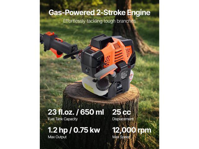 Gas Pole Saw, 25CC 2 Stroke Gas Powered Pole Saws with 8 in Cutting Bar, Cordless Tree Trimmer with 23 fl. oz Fuel Tank, 6.5 to 9 ft Extendable,...