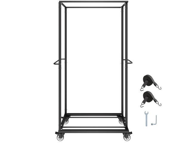 Folding Chair Rack, 500 LBS Capacity, Heavy-duty Chair Cart for 60 Chairs, Metal Chair Storage Dolly Chair Holder with Swivel Casters and Locking...