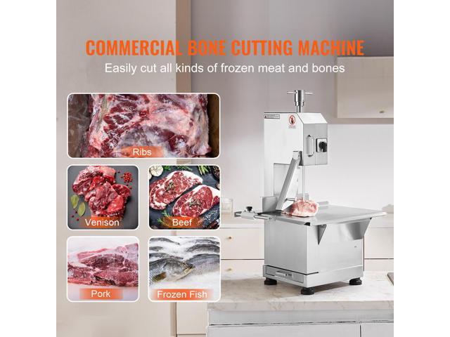 VEVOR Commercial Electric Meat Bandsaw, 2200W Stainless Steel Countertop Bone Sawing Machine, Workbeach 18.5' x 20.9', 0-7.1 Inch Cutting...