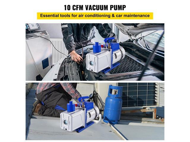 Vacuum Pump 12CFM 1HP Vane Vacuum Pump Two Stage 3 x 10-1 Pa Ultimate HVAC Rotary Auto AC Refrigerant Vacuum Pump, for Automobile Reparation Vacuum...