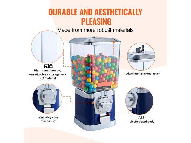 Gumball Machine for Kids, 17'H Home Candy Vending Machine, PC Gumball Dispenser, Bubble Gum Machine for Game Stores, Coin Operated Gumball Bank for...