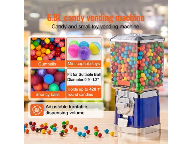 Gumball Machine for Kids, 17'H Home Candy Vending Machine, PC Gumball Dispenser, Bubble Gum Machine for Game Stores, Coin Operated Gumball Bank for...