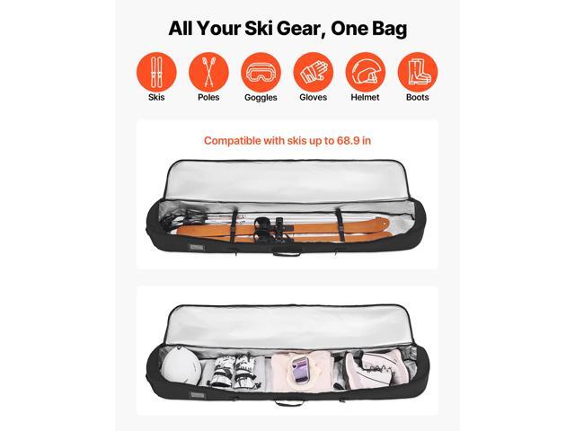 Snowboard Bag, Up to 65 in/165 cm, Padded Skis & Snowboards Bag for Air Travel, 600D Waterproof Oxford Fabric, with Adjustable Inner Straps, for...
