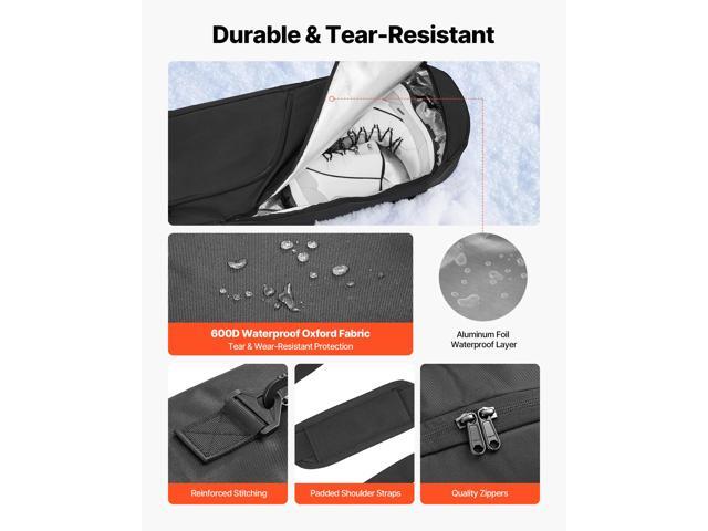 Snowboard Bag, Up to 65 in/165 cm, Padded Skis & Snowboards Bag for Air Travel, 600D Waterproof Oxford Fabric, with Adjustable Inner Straps, for...