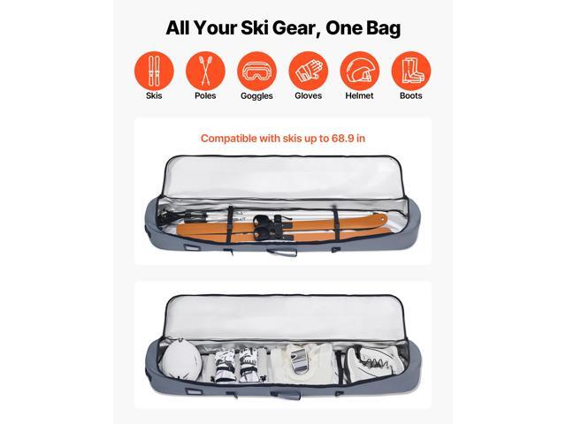 Snowboard Bag, Up to 65 in/165 cm, Padded Skis & Snowboards Bag for Air Travel, 600D Waterproof Oxford Fabric, with Adjustable Inner Straps, for...