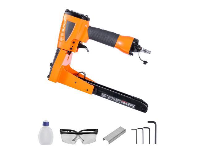 Pneumatic Carton Closing Stapler, 13 Gauge Pneumatic Cardboard Staple Gun for 1-3/8 inch Crown 5/8' & 3/4' Length, Depth-Adjustable 70-120 PSI Air...