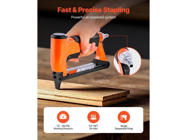 Pneumatic Staple Gun, 22 Gauge Air Upholstery Stapler for 71 Series Fine Wire Staples 3/8' Crown 1/4'-5/8' Length, Max 180PCS Loading Air Staple...