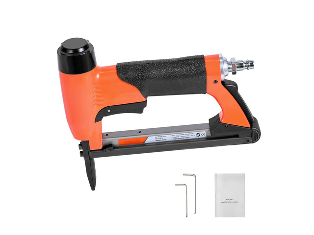 Pneumatic Staple Gun, 22 Gauge Long-Nose Upholstery Stapler for 71 Series Fine Wire Staples 3/8-inch Crown 1/4'-5/8' Length, Max 180PCS Loading Air...