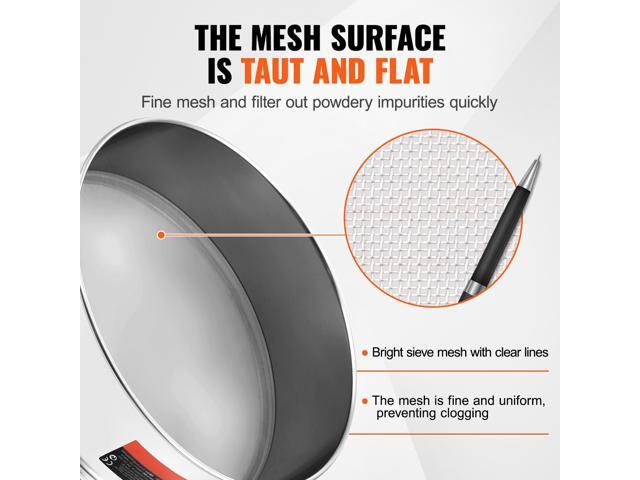 Flour Sieve Fine Mesh, 150 Mesh Flour Sifter, 304 Stainless Steel Fine Mesh Sifter Food-grade, 12.6' Fine Mesh Strainers for Baking, 5 Sizes Mesh...