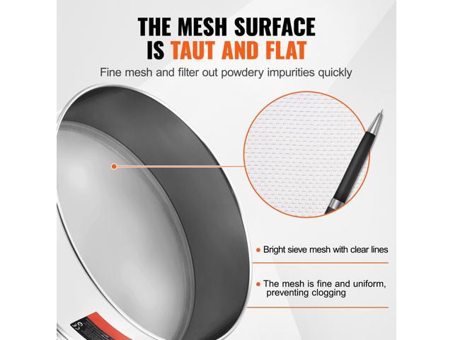 Flour Sieve Fine Mesh, 40 Mesh Flour Sifter, 304 Stainless Steel Fine Mesh Sifter Food-grade, Dia. 12.6' Fine Mesh Strainers for Baking, 5 Sizes...