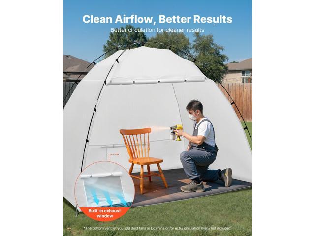 Portable Paint Booth Tent, 91.7 x 67.7 x 74.8 inch Painting Tent Station, Spray Shelter with Built-in Floor & Mesh Screen, Large Space, Oxford...