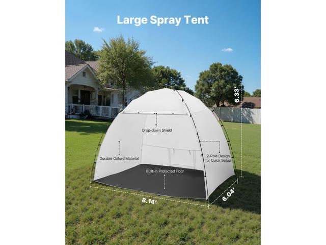 Portable Paint Booth Tent, 91.7 x 67.7 x 74.8 inch Painting Tent Station, Spray Shelter with Built-in Floor & Mesh Screen, Large Space, Oxford...