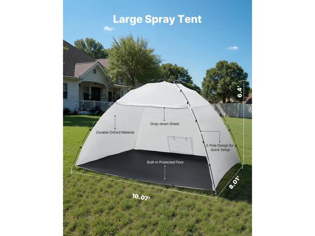 Portable Paint Booth Tent, 115.35 x 90.55 x 74 inch Painting Tent Station, Spray Shelter with Built-in Floor & Mesh Screen, Large Space, Oxford...