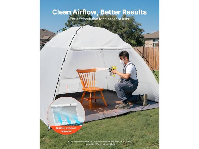 Portable Paint Booth Tent, 115.35 x 90.55 x 74 inch Painting Tent Station, Spray Shelter with Built-in Floor & Mesh Screen, Large Space, Oxford...