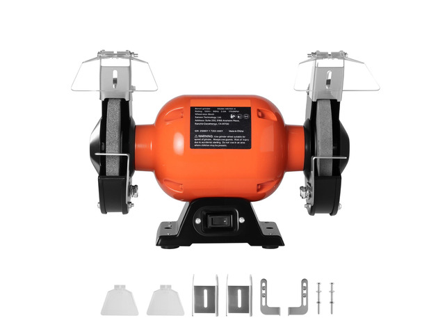Bench Grinder, 6-inch Single Speed Bench Grinder, 1750RPM Low-Speed Table Grinders with 250W 2A Induction Motor, 36/60-Grit Grinding Wheels &...