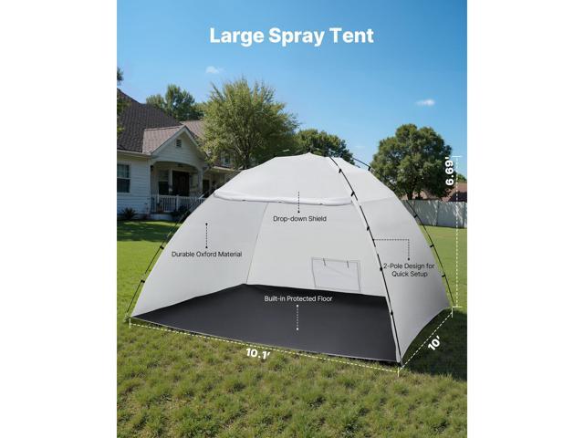 Portable Paint Booth Tent, 116.14 x 114.96 x 79.53 inch Painting Tent Station, Spray Shelter with Built-in Floor & Mesh Screen, Large Space, Oxford...