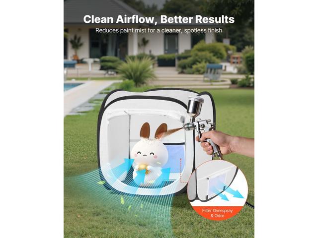 Portable Paint Booth Tent, 15.94 x 15.94 x 16.9 inch Pop-Up Portable Spray Paint Tent with Mesh Door, Spray Painting Tents for Small Models,...