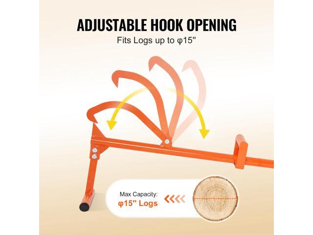Timberjack, 46.5 in, 4 in 1 Heavy Duty Steel Log Lifter, Multifunctional Log Roller Adjustable Cant Hook, Logging Tools Log Jack, Forestry...