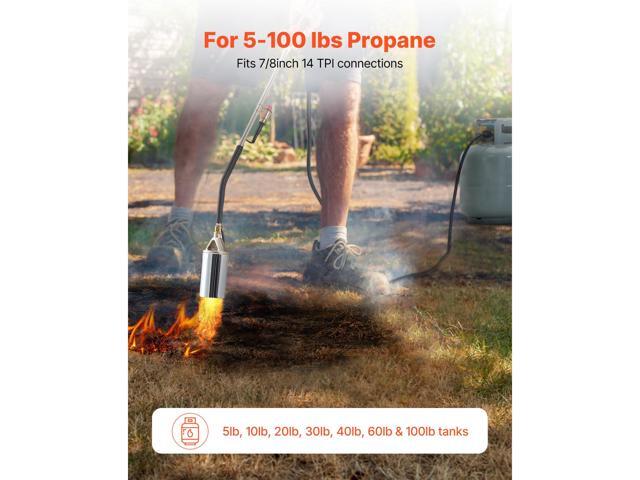 Propane Torch Weed Burner, High Output 2,400,000 BTU with 10 ft Hose, Heavy Duty Blow Torch with Adjustable Flame and Turbo Trigger Push Button...
