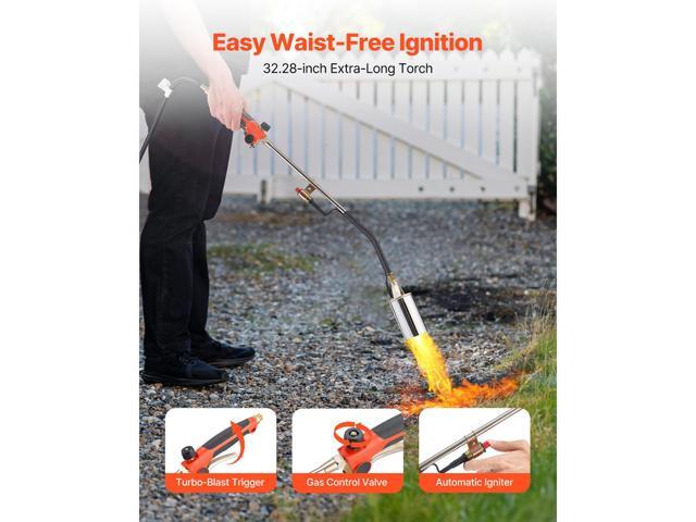 Propane Torch Weed Burner, High Output 2,400,000 BTU with 10 ft Hose, Heavy Duty Blow Torch with Adjustable Flame and Turbo Trigger Push Button...