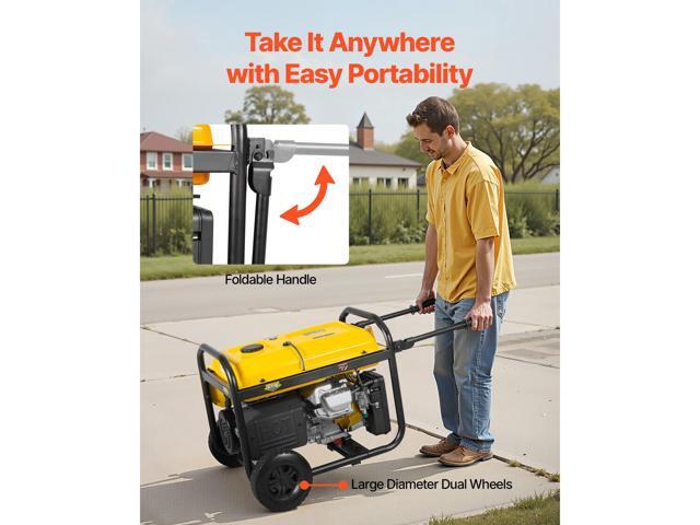 Portable Generator, 9625W Peak Watt Home Generator, Backup Generators for Home with Foldable Handle, Electric Start, Gas Powered, CO Sensor, RV &...