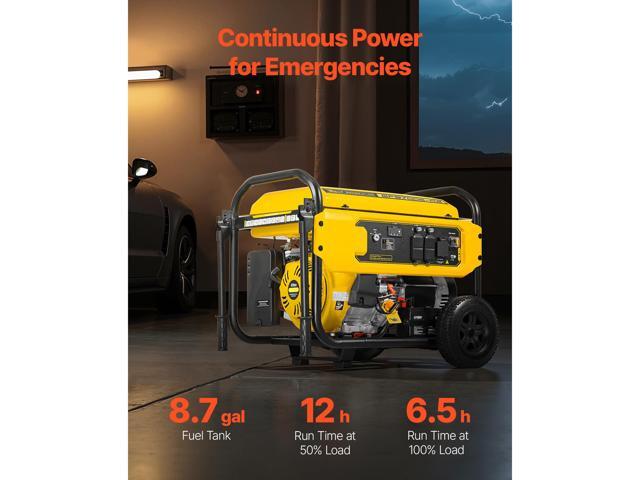 Portable Generator, 9625W Peak Watt Home Generator, Backup Generators for Home with Foldable Handle, Electric Start, Gas Powered, CO Sensor, RV &...