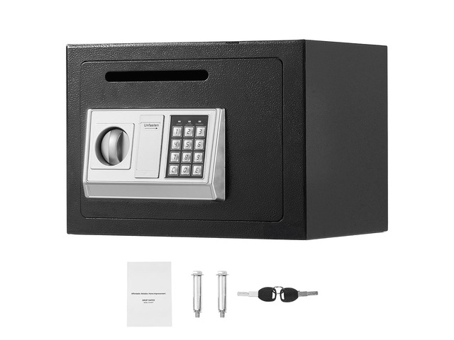 VEVOR 0.6 Cubic Feet Drop Safe, Drop Slot Safe Box with Password and Turn Knob, Heavy Duty Compact Cash Depository Box with a Front Lock Slot for...