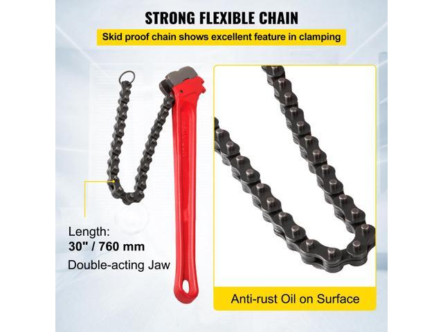 Chain Wrench Pipe 36inch,Heavy Duty Oil Filter Chain Wrench Capacity 4-1/2 to 7-1/2inch,Chain Wrench 30inch (760 mm) Chain Length Plumbing Pipe Tool