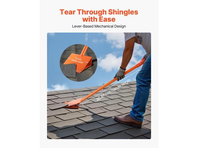 Shingle Shovel 2 Pack, D-Grip Handle Shingle Roof Ripper, High Hardness 45# Steel & Lightweight Easy Tearing Off Roofing & Nails Tool, ideal for...