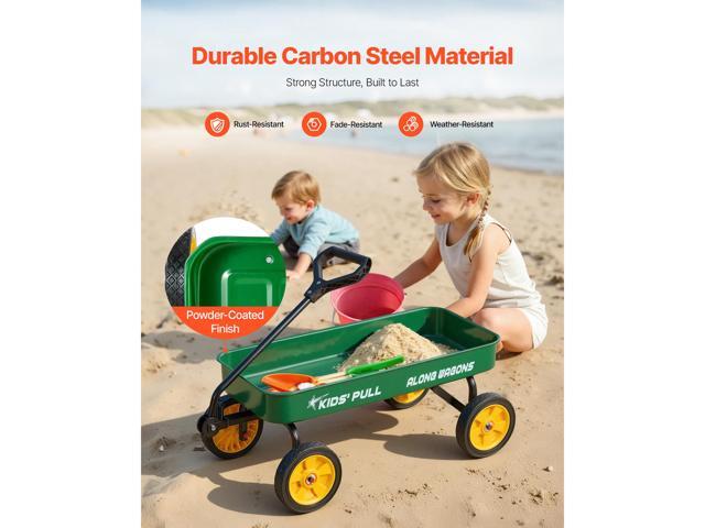 Pull-Along Wagon for Kids, 39 inch Toddler Wagons, Supports up to 176 lbs, All-Terrain Wagons with Handle, Utility Wagon Cart Birthday Present for...