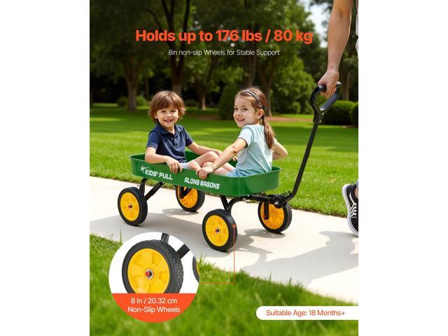 Pull-Along Wagon for Kids, 39 inch Toddler Wagons, Supports up to 176 lbs, All-Terrain Wagons with Handle, Utility Wagon Cart Birthday Present for...