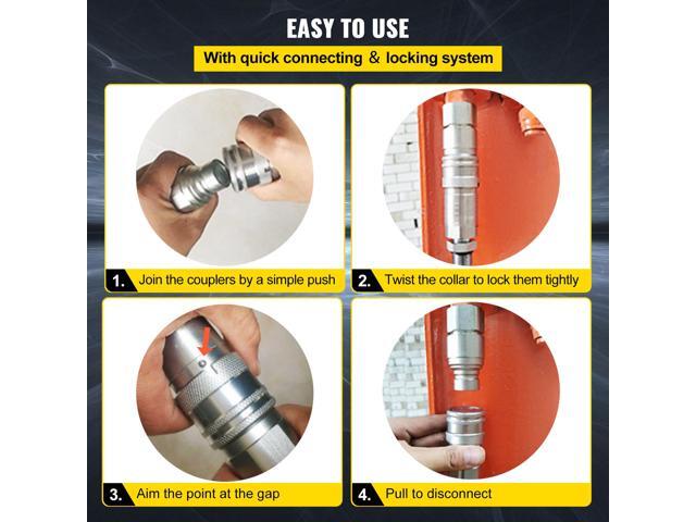 Skid Steer Hydraulic Quick Connect 1/2/' Body Hydraulic Coupler 1/2/' NPT Hydraulic Coupling Quick Connect 8 Pairs Hydraulic Quick Coupler 27.6 MPa...