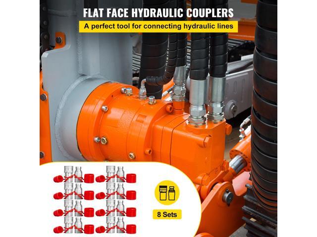 Skid Steer Hydraulic Quick Connect 1/2/' Body Hydraulic Coupler 1/2/' NPT Hydraulic Coupling Quick Connect 8 Pairs Hydraulic Quick Coupler 27.6 MPa...