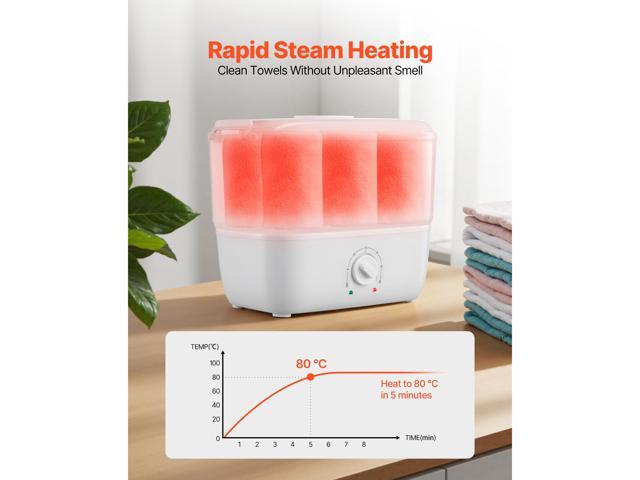 Hot Towel Warmer, 1.1 gal Small Towel Steamer with Clip & Indicator, Holds 12-15 Towels, Portable Facial Warmer Quickly Heats Up in 5 Minutes, for...