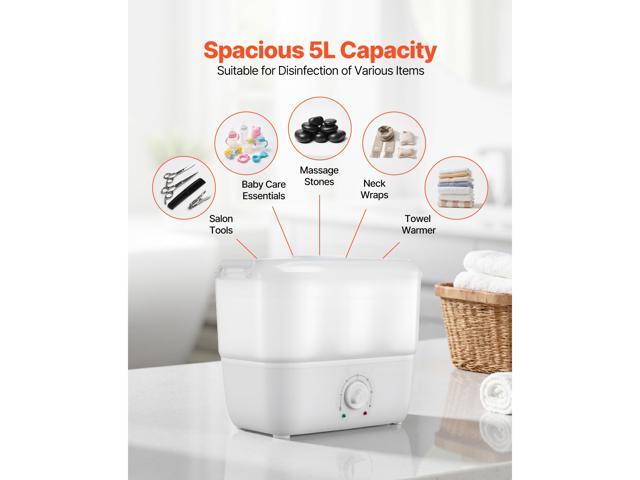 Hot Towel Warmer, 1.1 gal Small Towel Steamer with Clip & Indicator, Holds 12-15 Towels, Portable Facial Warmer Quickly Heats Up in 5 Minutes, for...