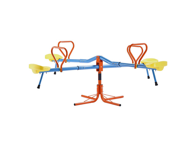 Kids Seesaw, 110 lbs Load Capacity per Seat, Sit and Spin Teeter Totter with 4-prong Support Legs, Kids Outdoor Playground Equipment, Swiveling 360...